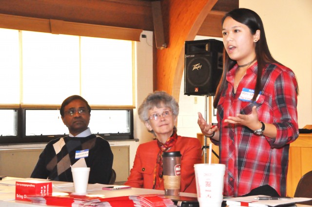 Mei-Ling Blackstone, 16, leads devotions at the Connectional Table (CT) meeting, Oct. 17