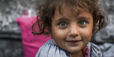 Syrian girl, refugee in Budabest