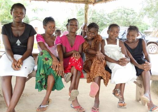Pictured are six of the girls stranded at June Hartranft Memorial Primary School for Girls in Sierra Leone after the country’s deadly Ebola outbreak. From left are Esther Cooper, 15; Kadiatu Juana, 10; Hawa Bayoh, 10; Ramatu Kamara, 11; Magdalene Kamara, 9; and Aminata Bayoh, 11.