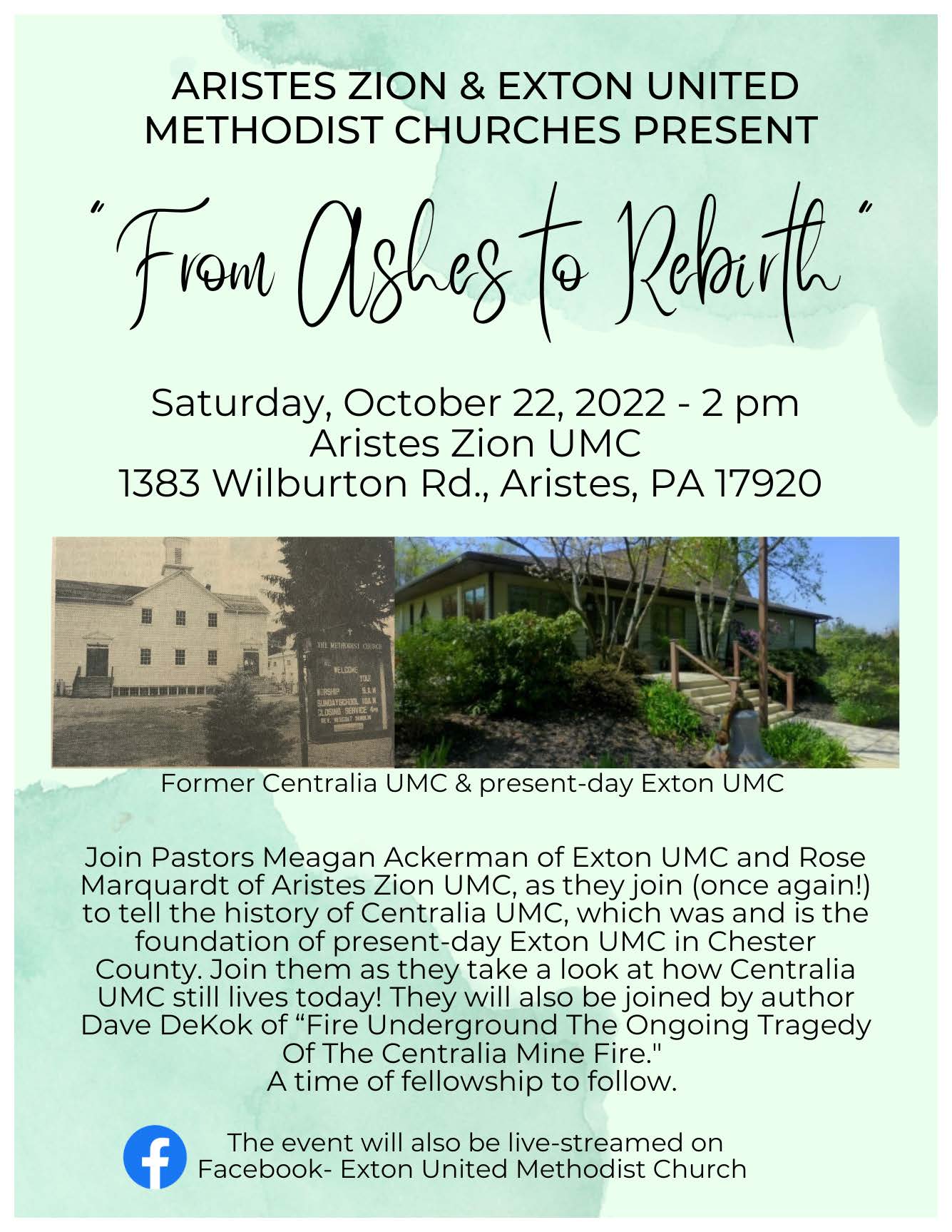 Exton UMC to remember Centralia “From Ashes to Rebirth” Oct. 22