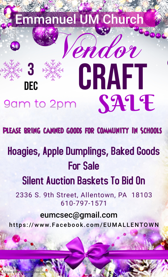 Featured image for “Holiday Vendor/Craft Sale, Emmanuel UMC”